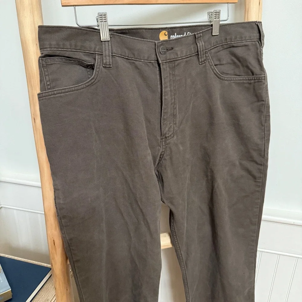 Carhartt Relaxed Fit Canvas Work Pants Mens 36x30 Brown Straight Leg